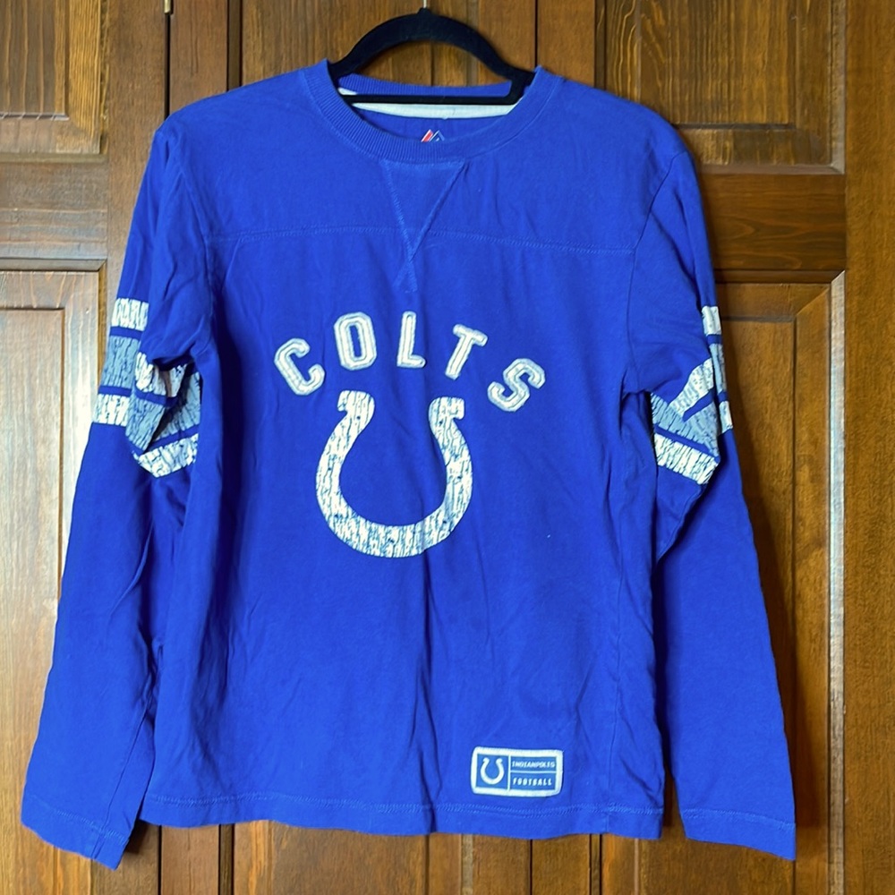 Colts blue, long-sleeved women’s top